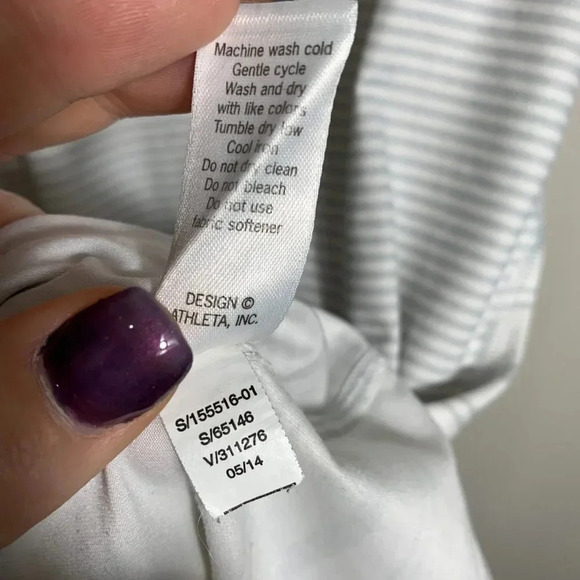 Athleta Gray White Stripe Racer Back Activewear Tank Top Size Small - Picture 6 of 8